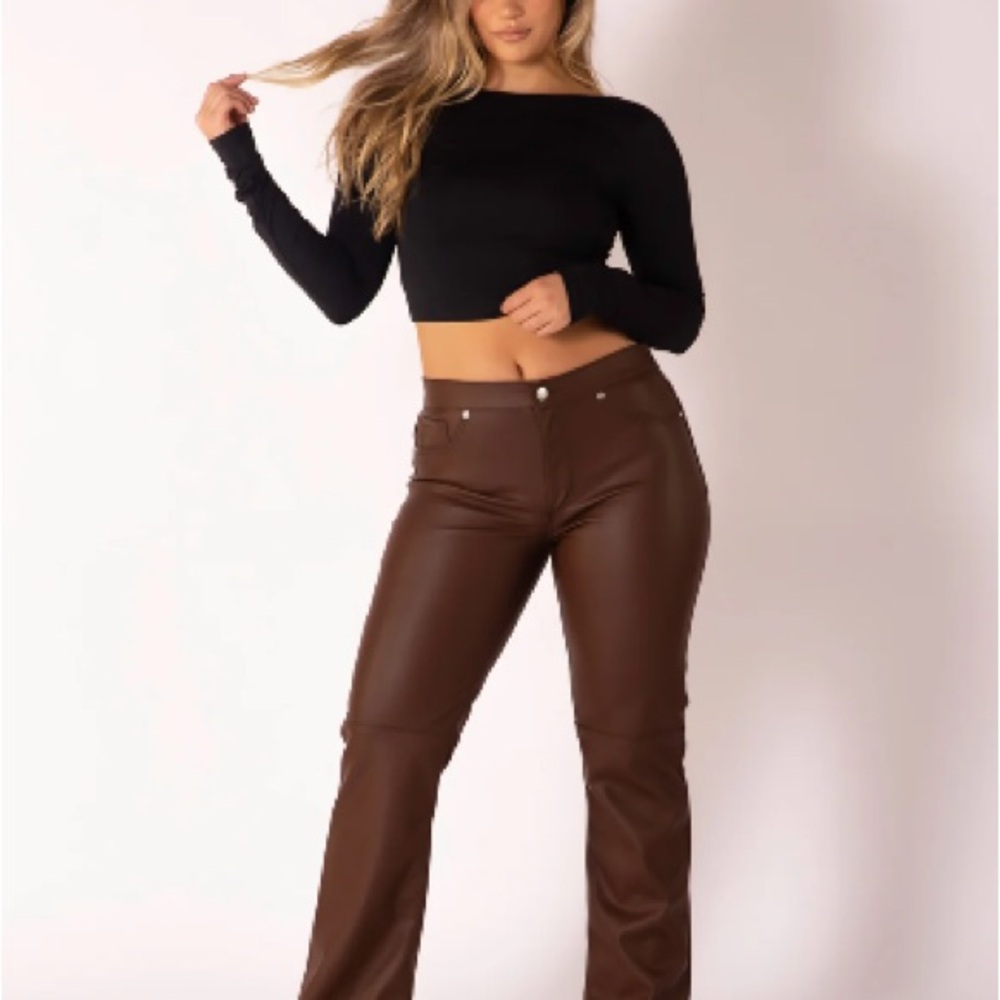 Revice Denim 909 / HIGH STREET Brown Leather Pants